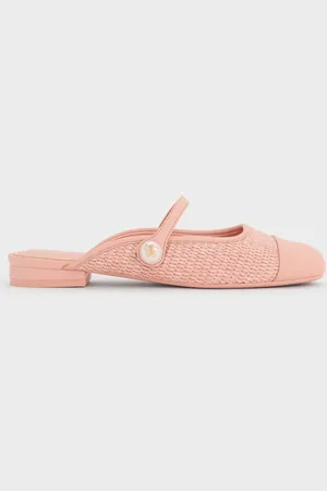 CHARLES & KEITH Claquettes en raphia ornées de perles Aeryn