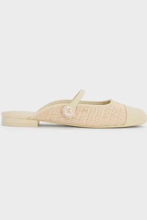 CHARLES & KEITH Claquettes en raphia ornées de perles Aeryn