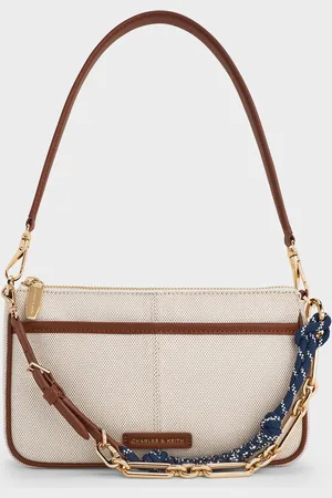 CHARLES & KEITH Sac porté épaule en toile à bandoulière en corde nouée Addison