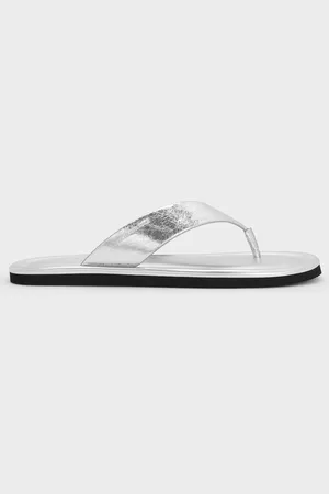 CHARLES & KEITH Sandales tongs métallisées à effet froissé Trinah