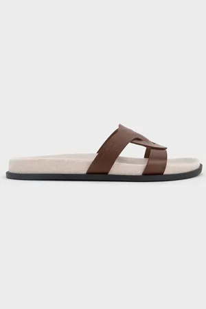 CHARLES & KEITH Claquettes ajourées croisées en lin