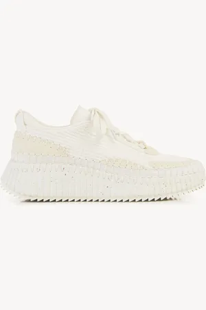 Chloé Baskets Nama Femme Taille 40 70% polyester, 15% nylon, 10% coton, 5% Polyuréthane thermoplastique, Cuir de veau