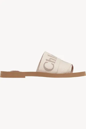 Chloé Mules Woody Femme Taille 36 90% lin, 10% polyester