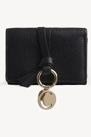Chloé Mini portefeuille à trois volets Alphabet en cuir grainé Femme Taille OneSize 100% Cuir de veau