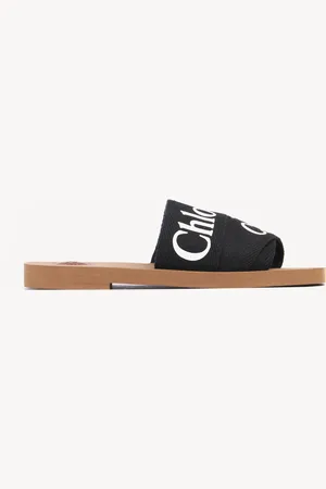 Chloé Mules Woody Femme Taille 34 90% lin, 10% polyester