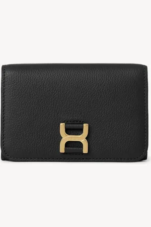 Chloé Portefeuille compact à rabat Marcie en cuir grainé Femme Taille OneSize 100% Cuir de veau