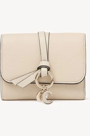 Chloé Portefeuille compact à trois volets Alphabet en cuir grainé Femme Taille OneSize 100% Cuir de veau