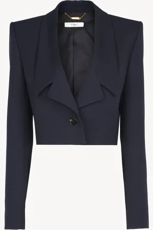 Chloé Veste spencer courte en laine graine de poudre Femme Taille 38 100% laine, Horn Bubalus Bubalis, Farmed, COO India