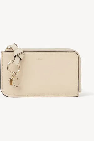 Chloé Porte-cartes et monnaie Alphabet en cuir grainé Femme Taille OneSize 100% Cuir de veau