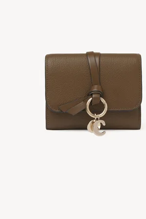 Chloé Portefeuille compact à trois volets Alphabet en cuir grainé Femme Taille OneSize 100% Cuir de veau