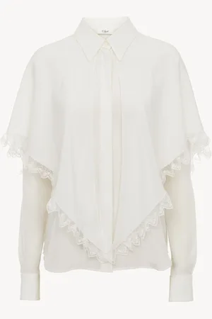 Chloé Blouse cape nouée héritage en soie Femme Taille 36 100% Soie, Pinctada Maxima, farmed, COO Australia