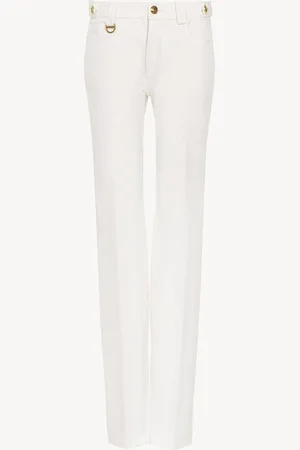 Chloé Pantalon droit en toile de coton Femme Taille 40 100% coton