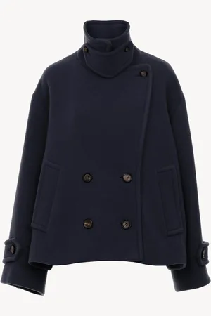 Chloé Manteau court oversize en laine Femme Taille 36 80% laine vierge, 20% Polyamide, Horn Bubalus Bubalis, Farmed, COO India