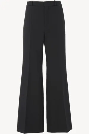 Chloé Pantalon bootcut court en crêpe de laine Femme Taille 44 100% laine vierge