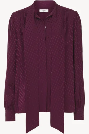Chloé Blouse lavallière en jacquard de soie Femme Taille 36 100% Soie, Pinctada Maxima, Farmed, COO Australia