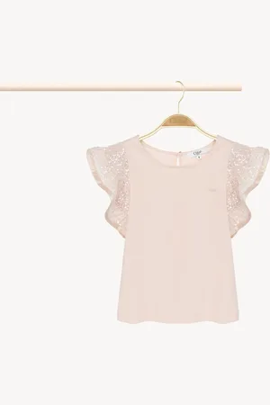 Chloé Top à volants Femme Taille 4 100% coton