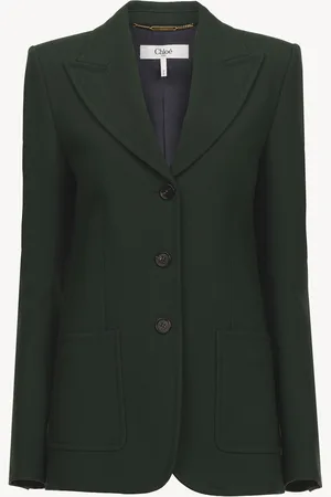 Chloé Veste blazer en crêpe de laine Femme Taille 38 100% laine vierge, Horn Bubalus Bubalis, Farmed, COO India