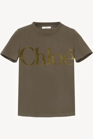 Chloé T-shirt ajusté en jersey de coton à logo Femme Taille L 100% coton