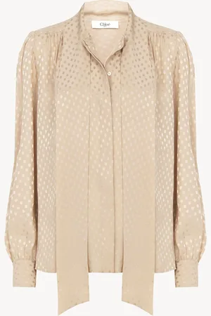 Chloé Blouse lavallière en jacquard de soie Femme Taille 36 100% Soie, Pinctada Maxima, Farmed, COO Australia