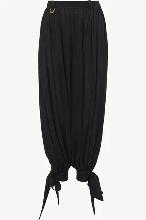 Chloé Pantalon fluide plissé en charmeuse de soie Femme Taille 38 100% Soie