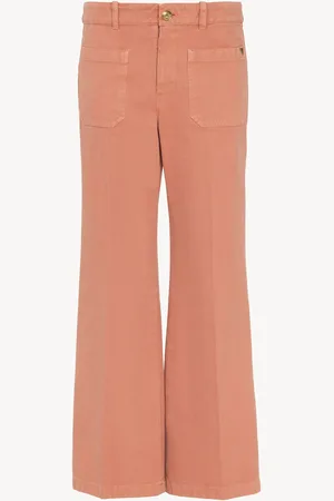 Chloé Pantalon bootcut court en velours de coton Femme Taille 42 100% coton