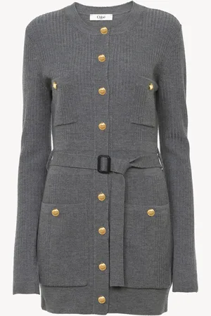 Chloé Cardigan ajusté utilitaire en maille de laine Femme Taille M 81% laine, 19% viscose