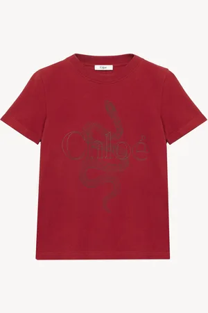 Chloé T-shirt ajusté en jersey de coton à logo Femme Taille XS 100% coton