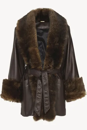 Chloé Manteau ceinturé oversize en cuir Femme Taille 34 100% Cuir d