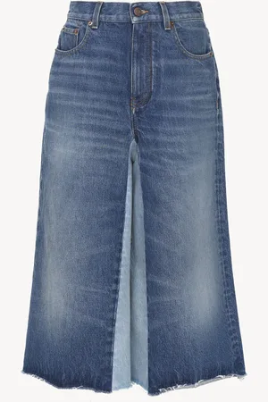 Chloé Bermuda taille haute en denim à détails patchwork Femme Taille 36 100% coton