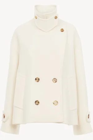 Chloé Manteau court oversize en laine Femme Taille 42 80% laine vierge, 20% Polyamide
