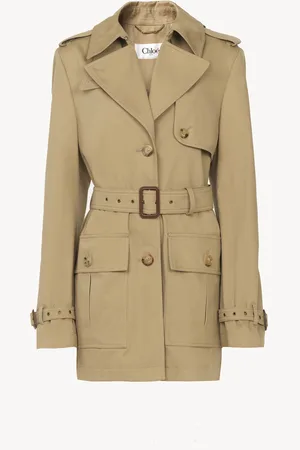Chloé Trench court en satin de coton Femme Taille 38 100% coton, Horn Bubalus Bubalis, Farmed, COO India