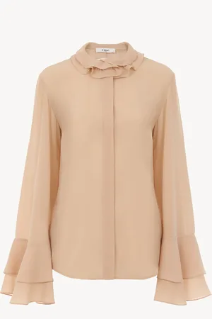 Chloé Blouse fluide volantée en georgette de soie Femme Taille 34 100% Soie, Pinctada Maxima, Farmed, COO Australia