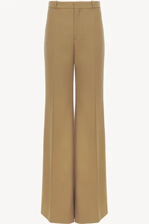 Chloé Pantalon tailleur évasé en laine grain de poudre Femme Taille 40 100% laine vierge