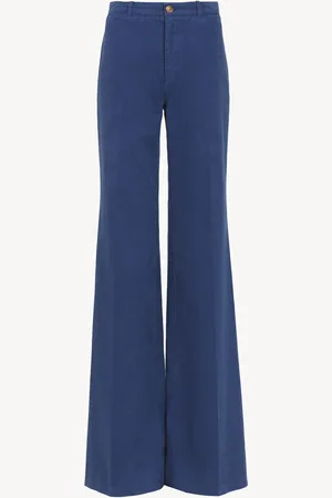 Chloé Pantalon tailleur évasé en toile de coton Femme Taille 40 100% coton