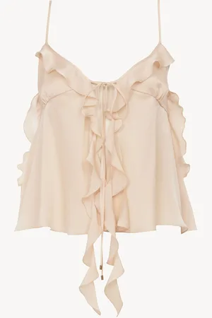 Chloé Top caraco en soie Femme Taille 38 100% Soie, Pinctada Maxima, Farmed, COO Australia