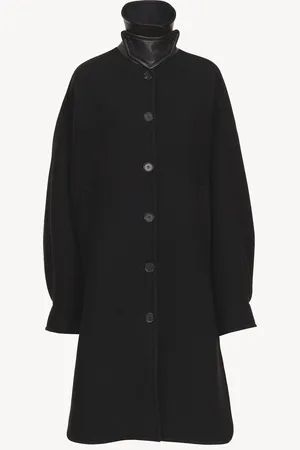 Chloé Manteau mi-long oversize en laine Femme Taille L 80% laine vierge, 20% Polyamide, Cuir d