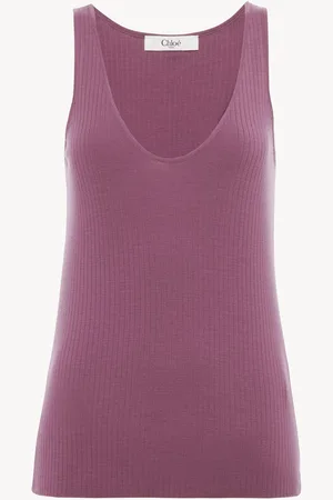 Chloé Top sans manches en maille de laine Femme Taille M 100% laine