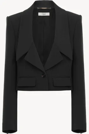 Chloé Veste blazer héritage en gabardine de laine Femme Taille 38 100% laine vierge, Horn Bubalus Bubalis, Farmed, COO India
