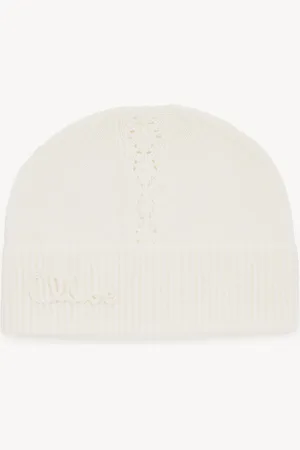 Chloé Bonnet Chloé Lace en maille de laine et jacquard Femme Taille OneSize 100% Laine mérinos