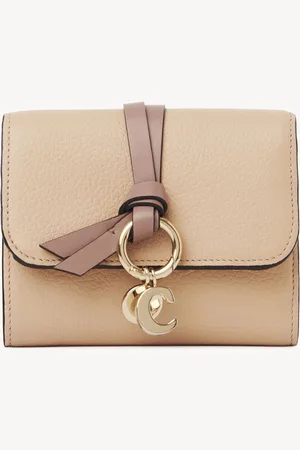 Chloé Petit portefeuille à trois volets Alphabet en cuir grainé Femme Taille OneSize 100% Cuir de veau