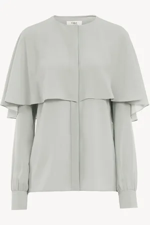 Chloé Blouse cape en georgette de soie Femme Taille 34 100% Soie, Pinctada Maxima, farmed, COO Australia