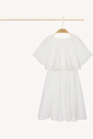 Chloé Robe longue à manches courtes Femme Taille 8 100% coton