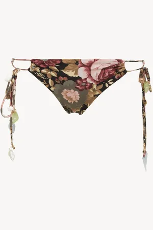Chloé Bas de bikini à imprimé roses Femme Taille 40 80% Polyamide, 20% Élasthanne