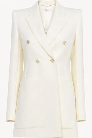 Chloé Veste blazer en jacquard de coton mélangé Femme Taille 38 68% coton, 32% Polyamide, Bubalus Bubalis, Farmed, COO India