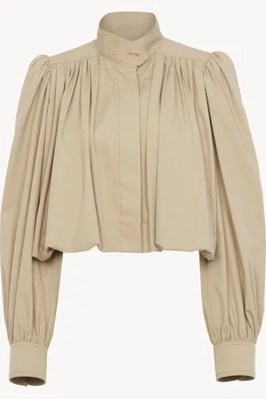Chloé Veste boule froncée en gabardine de coton Femme Taille 40 100% coton, Bubalus Bubalis, Farmed, COO India