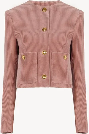 Chloé Veste droite courte en velours Femme Taille 34 100% coton