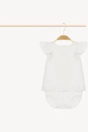 Chloé Ensemble robe tunique et bloomer Femme Taille 3-6 100% coton