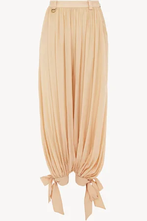 Chloé Pantalon fluide plissé en charmeuse de soie Femme Taille 40 100% Soie
