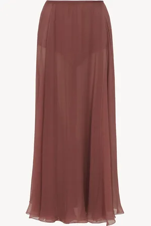Chloé Jupe midi floue en mousseline de soie Femme Taille 38 100% Soie