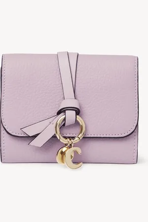 Chloé Petit portefeuille à trois volets Alphabet en cuir grainé Femme Taille OneSize 100% Cuir de veau